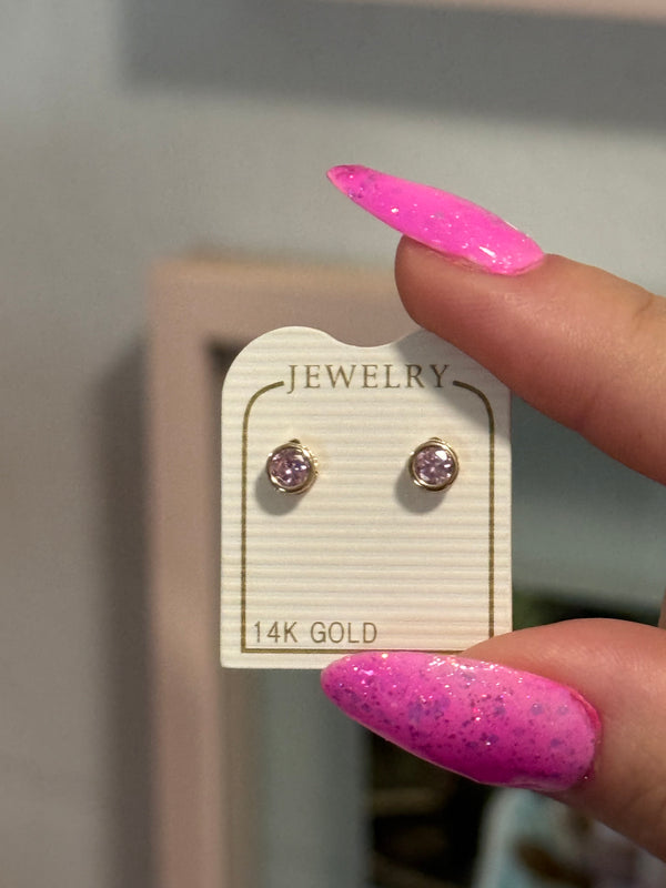 Pink Zirconia Stud