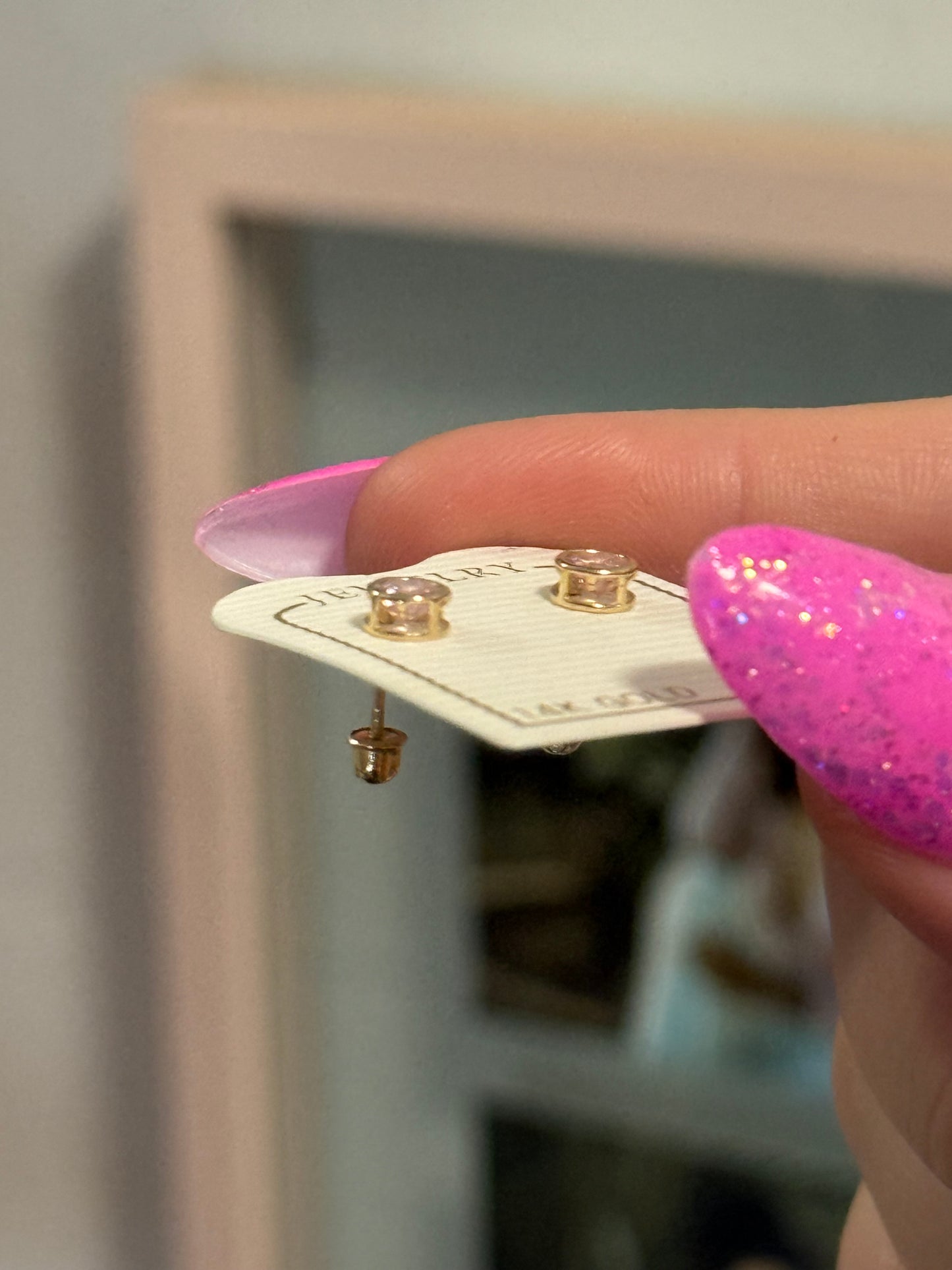 Pink Zirconia Stud